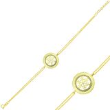 Lucky Life 925 Ayar Gumuss  Gold Kar Tanesi Kadın Bileklik