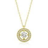 Lucky Life 925 Ayar Gumuss  Gold Minimal Yuvarlak Tektaş Lucky Life Lucky Life Kadın Kolye