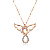 Lucky Life 925 Ayar Gumuss  Rose Melek Anne Ve Çocuk Kadın Kolye