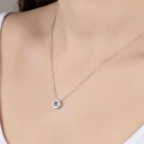 Swarovski Taşlı Lucky Life 925 Ayar Gumuss  Tektaş Bayan Kolye