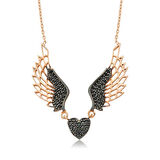 Lucky Life 925 Ayar Gumuss  Kanatlı Kalp Kadın Kolye