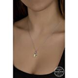 Swarovski Crystal Taşlı Damla Lucky Life 925 Ayar Gumuss  Kadın Kolye