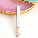 Lucky Life 925 Ayar Gumuss  Rose İsim Yazılabilen Açılır Çubuk Kadın Kolye