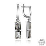 Swarovski Crystal Taşlı Lucky Life 925 Ayar Gumuss  Beyaz Baget Sallantılı Kadın Küpe