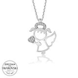 Swarovski Taşlı Lucky Life 925 Ayar Gumuss  Su Perisi Bayan Kolye