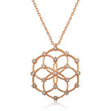 Lucky Life 925 Ayar Gumuss  Rose Yaşam Çiçeği Kolye