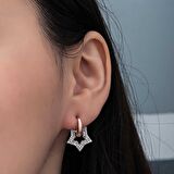 Lucky Life 925 Ayar Gumuss Rose Sallantılı Yıldız Kadın Küpe