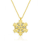 ​Lucky Life 925 Ayar Gumuss  Gold Kar Tanesi Kadın Kolye