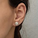 Lucky Life 925 Ayar Gumuss  Kazaziye Örgü Kadın Küpe