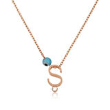 Lucky Life 925 Ayar Gumuss  3 Boyutlu Kadın Harf Kolye