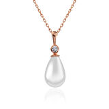 Lucky Life 925 Ayar Gumuss  Rose Damla Rose İnci Kadın Kolye