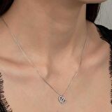 Swarovski Taşlı Lucky Life 925 Ayar Gumuss  Kalp Bayan Kolye