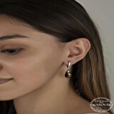 Swarovski Crystal Taşlı Lucky Life 925 Ayar Gumuss  Damla Sallantılı Kadın Küpe