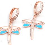 ​Lucky Life 925 Ayar Gumuss  Rose Sallantılı Yusufcuk Kadın Küpe