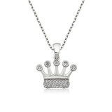 Lucky Life 925 Ayar Gumuss  Taç Kadın Kolye