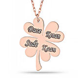 Lucky Life 925 Ayar Gumuss  Rose Dört Yaprak İsimli Yonca Bayan kolye