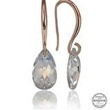 Swarovski Crystal Taşlı Lucky Life 925 Ayar Gumuss  Damla Sallantılı Kadın Küpe