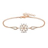 Lucky Life 925 Ayar Gumuss  Rose Baget Taşlı Kar Tanesi Bileklik