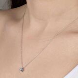 Swarovski Taşlı Lucky Life 925 Ayar Gumuss  Tektaş Bayan Kolye