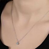 Swarovski Taşlı Lucky Life 925 Ayar Gumuss  Tektaş Bayan Kolye