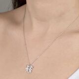 Swarovski Taşlı Lucky Life 925 Ayar Gumuss  Erkek Kız Çocuk Kadın Kolye