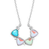 Lucky Life 925 Ayar Gumuss  Renkli Açılabilen Yonca Kadın Kolye