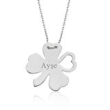 Lucky Life 925 Ayar Gumuss  İsimli Yonca Bayan Kolye