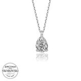 Swarovski Taşlı Lucky Life 925 Ayar Gumuss  Damla Tektaş Bayan Kolye