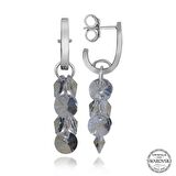 Swarovski Crystal Taşlı Lucky Life 925 Ayar Gumuss  Salkım Sallantılı Çivili Kadın Küpe