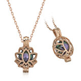Lucky Life 925 Ayar Gumuss  Rose Kafesli Lotus Bayan Kolye