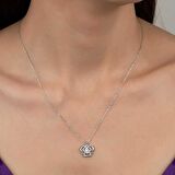 Swarovski Taşlı Lucky Life 925 Ayar Gumuss  Melek Kadın Kolye