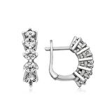 Lucky Life 925 Ayar Gumuss  5 Taş Küpe