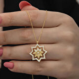 Lucky Life 925 Ayar Gumuss Gold Kar Tanesi Kadın Kolye