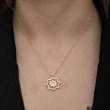 Lucky Life 925 Ayar Gumuss Gold Kar Tanesi Kadın Kolye