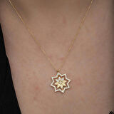 Lucky Life 925 Ayar Gumuss Gold Kar Tanesi Kadın Kolye