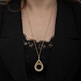 Lucky Life 925 Ayar Gumuss Gold Kaplama Damla Çeyrek Takılabilen Lucky Life Kadın Kolye