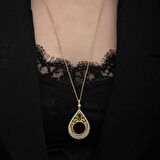 Lucky Life 925 Ayar Gumuss Gold Kaplama Damla Çeyrek Takılabilen Lucky Life Kadın Kolye