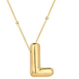 Lucky Life 925 Ayar Gumuss Gold Balon L Harfi Kadın Kolye