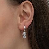 Lucky Life 925 Ayar Gumuss Sallantılı Kedi Kadın Küpe