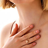 Lucky Life 925 Ayar Gumuss Rose Dört Yapraklı Yonca Kadın Kolye