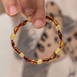 Lucky Life 925 Ayar Gumuss Bebek Damla Kehribar Bileklik