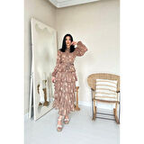 Lucky Life Vizon Valonlu Şeritli Kat Kat Elbise