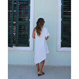 Lucky Life Kadın Tek Omuzu Açık Askılı Asimetrik Kesim Detaylı Bluz