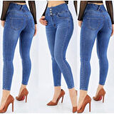 Lucky Life Yüksek Bel Likralı Jean Pantolon 90 Cm