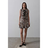 Lucky Life Kadın Leopar Desen Mini Etek - Leopar