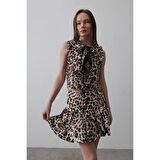 Lucky Life Kadın Leopar Desen Mini Etek - Leopar