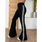 Lucky Life Kadın Yüksek Bel şerit Detaylı Ispanyol Paçalı Dalgıç Pantolon