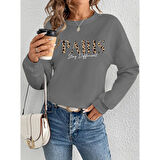 Lucky Life Kadın Uzun Kollu Bisiklet Yaka Desenli Viskon Iki Iplik Bluz