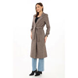 Astarlı Balık Sırtı Kaşmir Kaşe Kaban - Vizon