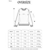 Üç İplik Bisiklet Yaka Baskılı SweatShirt - Beyaz